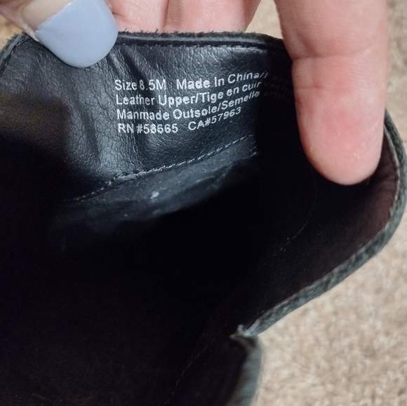 BP Black Leather Ankle Booties With Chunky Block Heel 8.5 - Picture 13 of 15